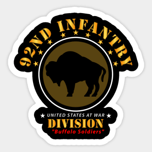 92nd Infantry Division - Buffalo Soldiers wo DS Sticker